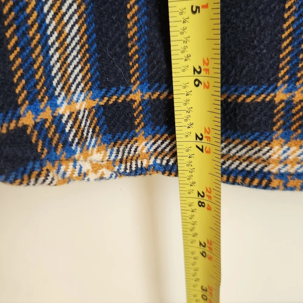 Outdoor Life Mens Size M Long Sleeve Button Up Heavyweight Plaid Blue Polo #H843